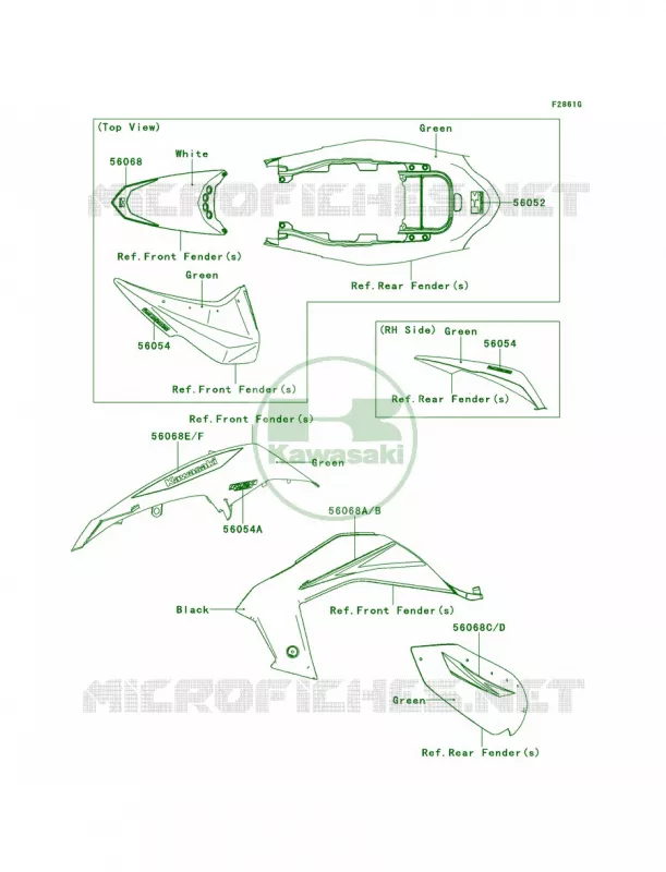 DecalsGreenBAF Kawasaki QUAD 450 2008 KFX450R  KSF450B8FA