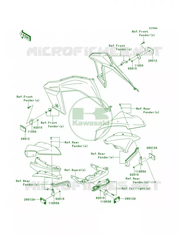 ReflectorsBAFCN Kawasaki QUAD 450 2008 KFX450R  KSF450B8FA