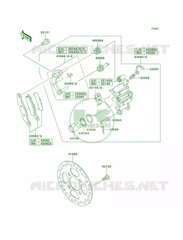 Front Brake Kawasaki QUAD 700 2008 KFX700  KSV700B8F