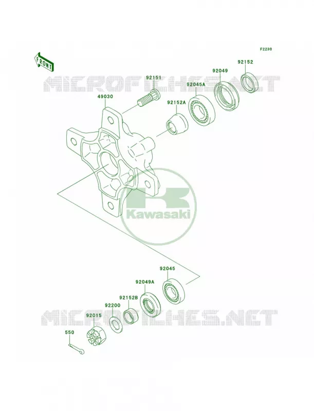 Front Hub Kawasaki QUAD 700 2008 KFX700  KSV700B8F