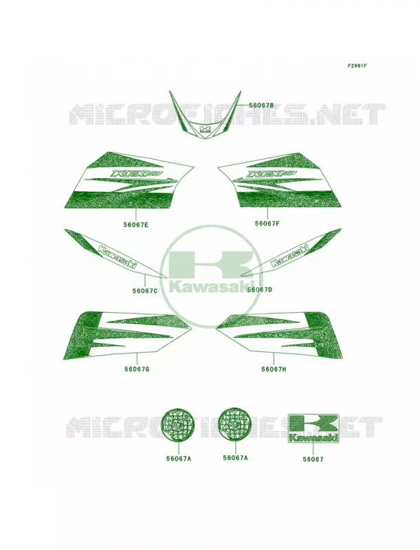 DecalsGreenAAFCN Kawasaki QUAD 90 2008 KFX90  KSF90A8F