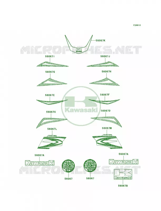 DecalsWhiteA8F Kawasaki QUAD 90 2008 KFX90  KSF90A8F