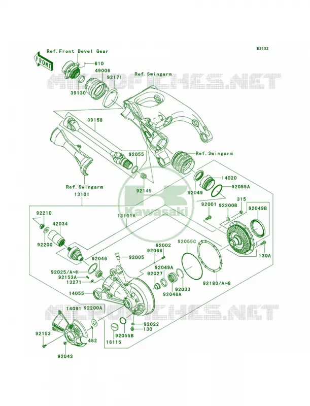 Drive ShaftFinal Gear Kawasaki MOTOS 1400 2009 Concours 14  ZG1400B9F