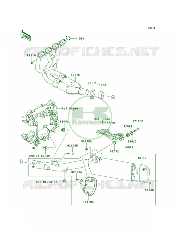 Mufflers Kawasaki MOTOS 1400 2009 Concours 14  ZG1400B9F