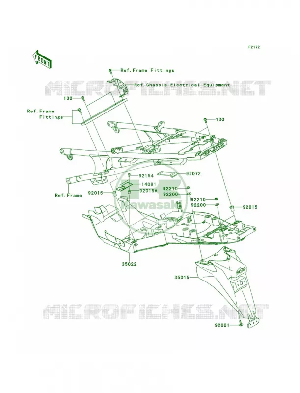 Rear Fenders Kawasaki MOTOS 1400 2009 Concours 14  ZG1400B9F