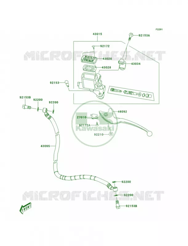 Front Master Cylinder Kawasaki QUAD 50 2008 KFX50  KSF50B8F