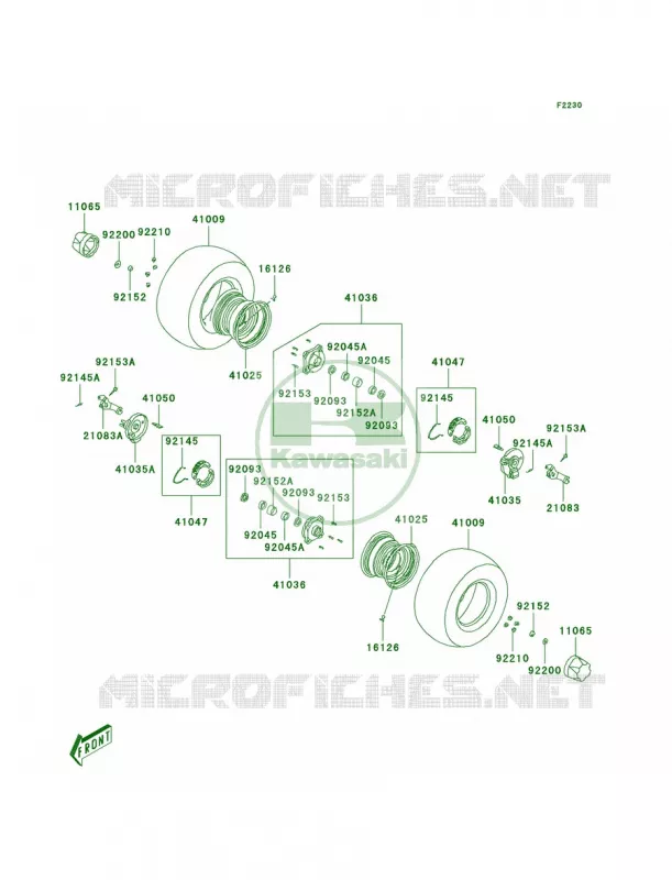 Front Hub Kawasaki QUAD 50 2007 KFX50  KSF50B7F