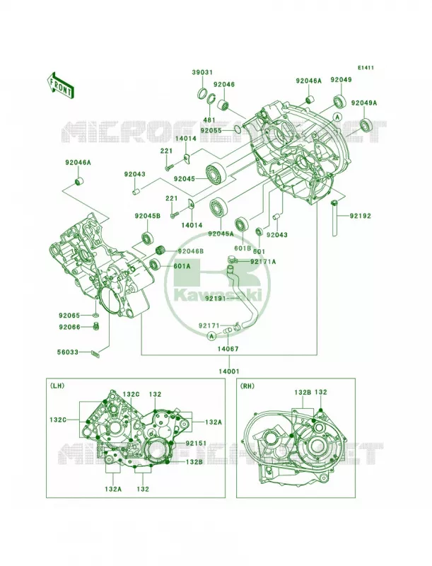 Crankcase Kawasaki QUAD 700 2007 KFX700  KSV700A7F