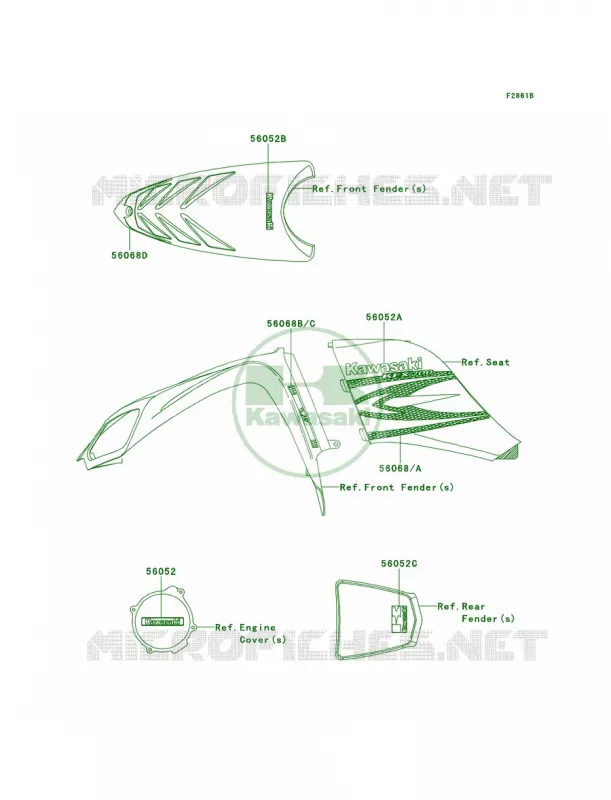 DecalsA8F Kawasaki QUAD 700 2007 KFX700  KSV700A7F
