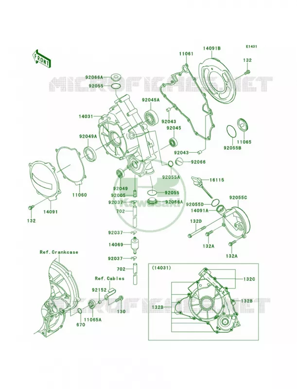 Engine Covers Kawasaki QUAD 700 2007 KFX700  KSV700A7F