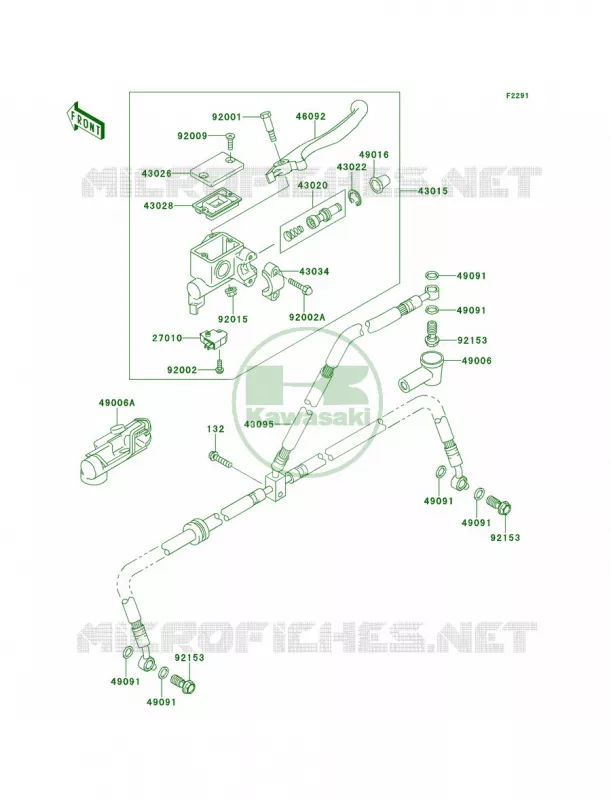 Front Master Cylinder Kawasaki QUAD 700 2007 KFX700  KSV700A7F