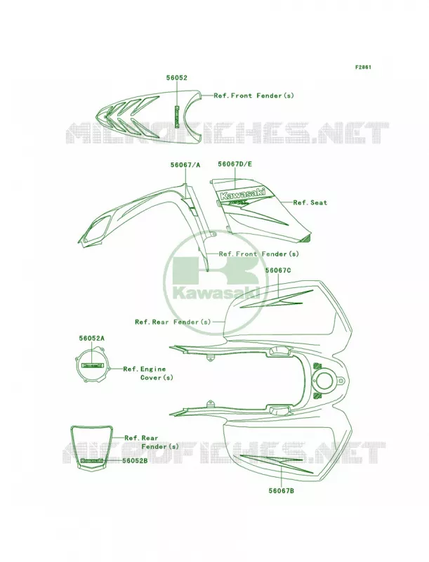 DecalsBlueB6F Kawasaki QUAD 700 2007 KFX700  KSV700B7F