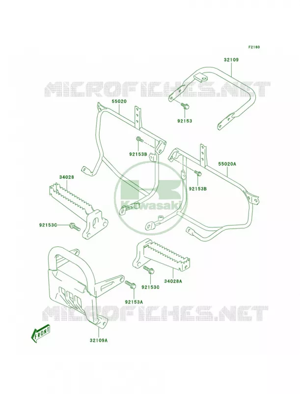 Footrests Kawasaki QUAD 400 2006 KFX400  KSF400A6F