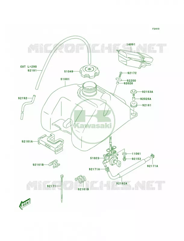 Fuel Tank Kawasaki QUAD 400 2006 KFX400  KSF400A6F