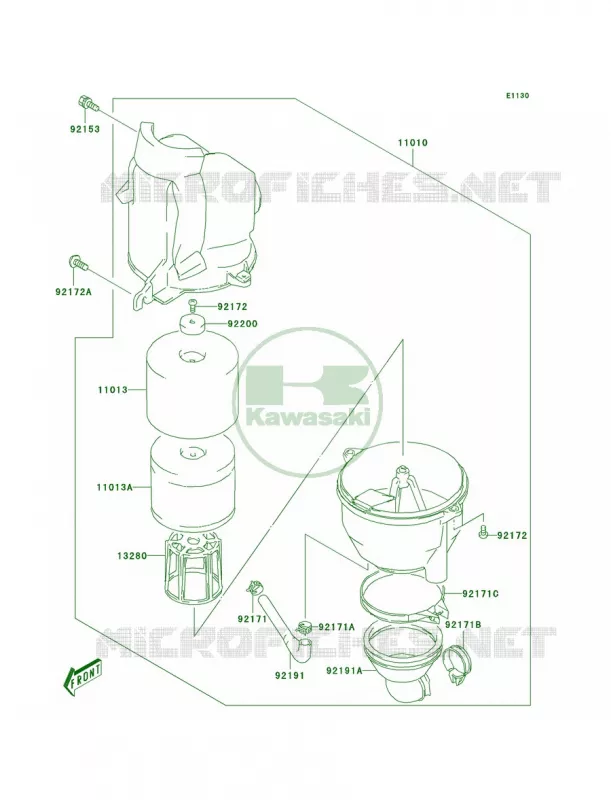 Air Cleaner Kawasaki QUAD 80 2006 KFX80  KSF80A6F