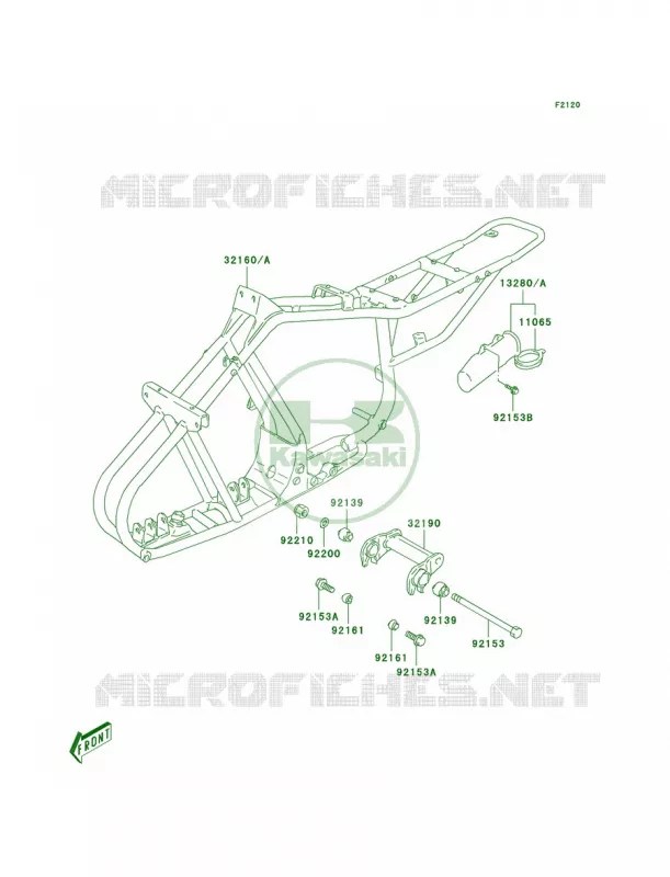 Frame Kawasaki QUAD 80 2006 KFX80  KSF80A6F
