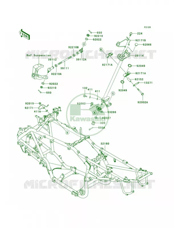 Frame Kawasaki QUAD 700 2006 KFX700  KSV700C6F