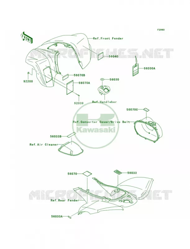Labels Kawasaki QUAD 700 2006 KFX700  KSV700C6F