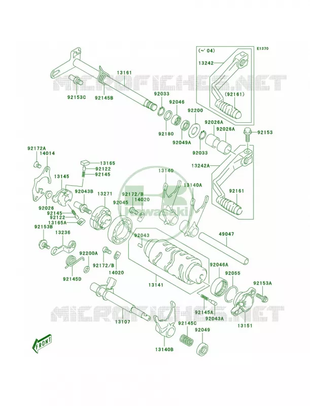 Gear Change Mechanism Kawasaki QUAD 400 2005 KFX400  KSF400-A3