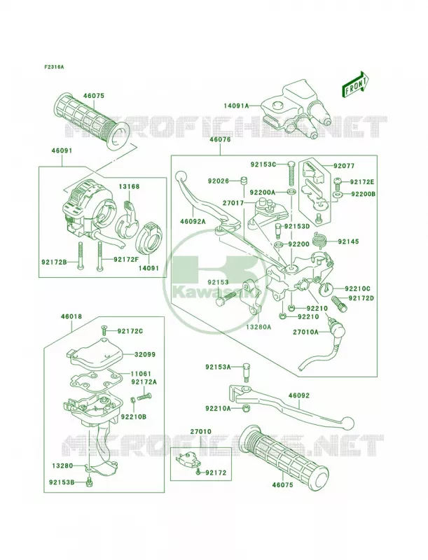 Handle LeverJSAAK47B32108572- Kawasaki QUAD 400 2005 KFX400  KSF400-A3