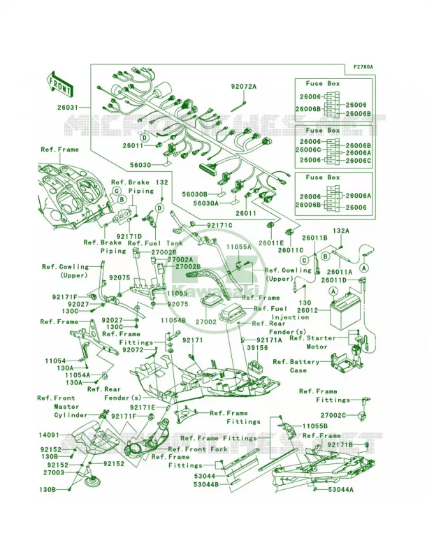Chassis Electrical EquipmentA9F Kawasaki MOTOS 1400 2009 Concours 14 ABS  ZG1400A9F