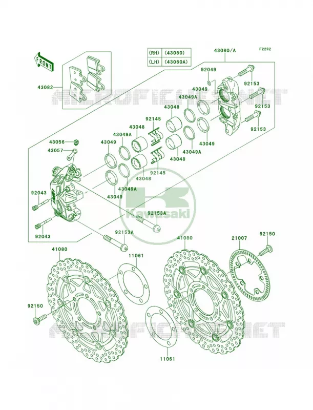 Front Brake Kawasaki MOTOS 1400 2009 Concours 14 ABS  ZG1400A9F