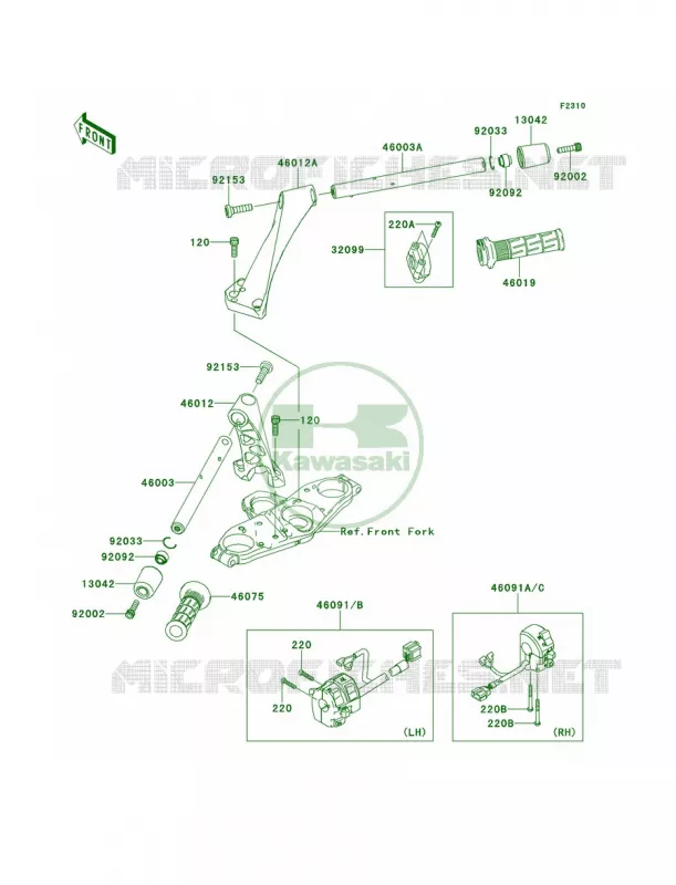 Handlebar Kawasaki MOTOS 1400 2009 Concours 14 ABS  ZG1400A9F