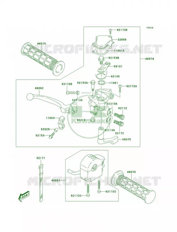 Handle Lever Kawasaki QUAD 80 2005 KFX80  KSF80-A3
