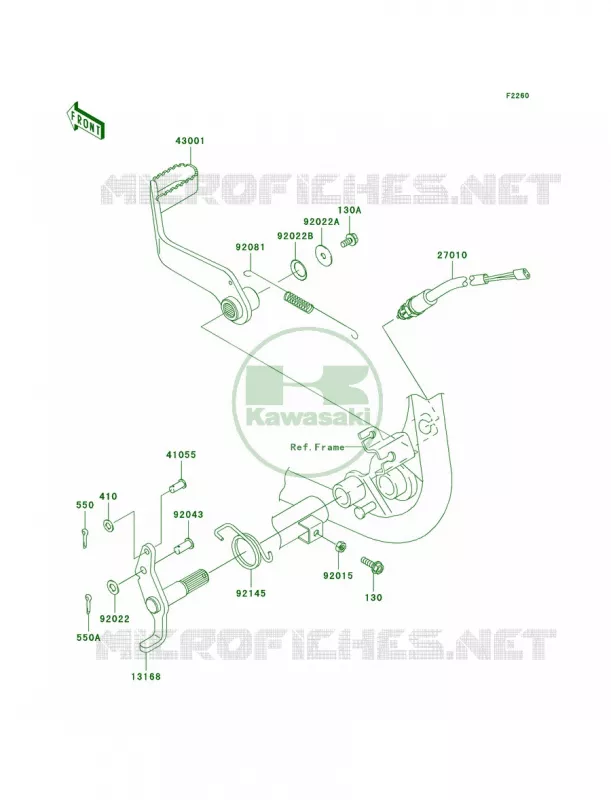 Brake Pedal Kawasaki QUAD 700 2005 KFX700  KSV700-A2