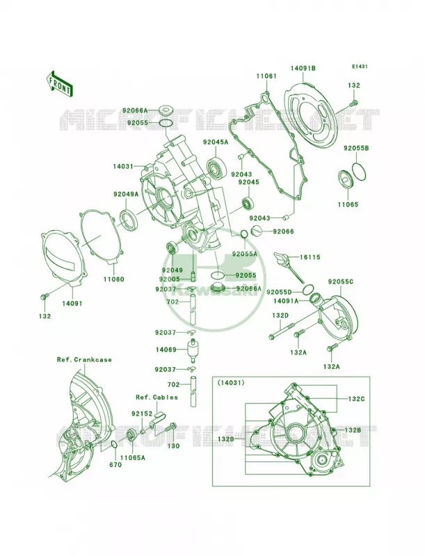 Engine Covers Kawasaki QUAD 700 2005 KFX700  KSV700-A2