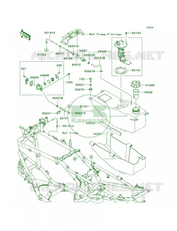 Fuel Tank Kawasaki QUAD 700 2005 KFX700  KSV700-A2
