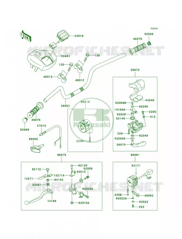 Handlebar Kawasaki QUAD 700 2005 KFX700  KSV700-B2