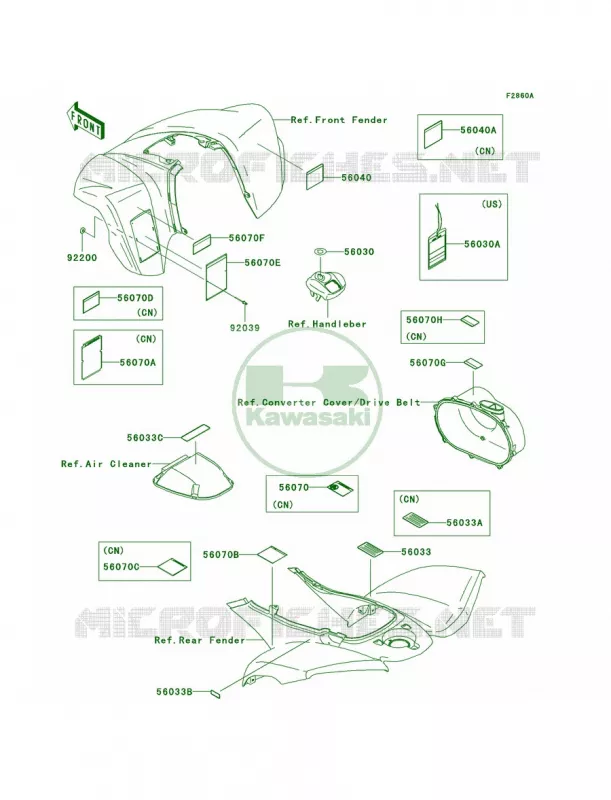 LabelsB2 Kawasaki QUAD 700 2005 KFX700  KSV700-B2