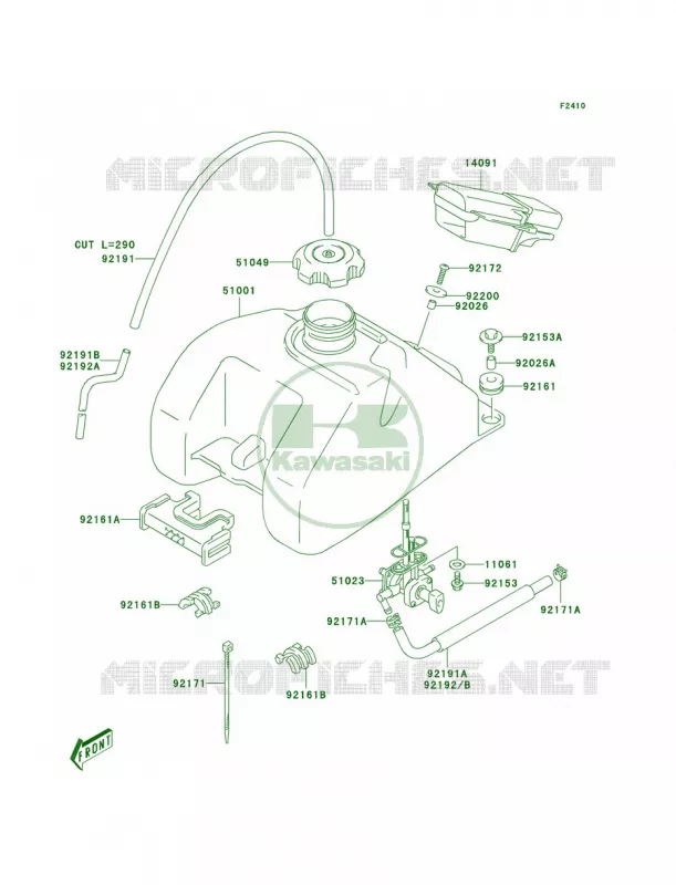 Fuel Tank Kawasaki QUAD 400 2004 KFX400  KSF400-A2