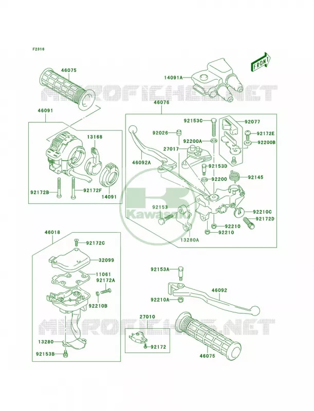 Handle Lever-JSAAK47B32108571 Kawasaki QUAD 400 2004 KFX400  KSF400-A2