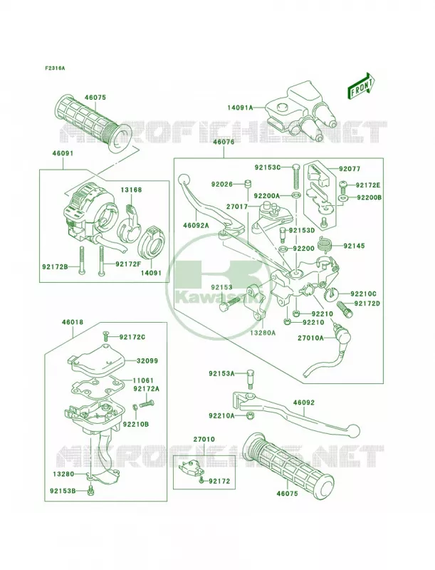 Handle LeverJSAAK47B32108572- Kawasaki QUAD 400 2004 KFX400  KSF400-A2