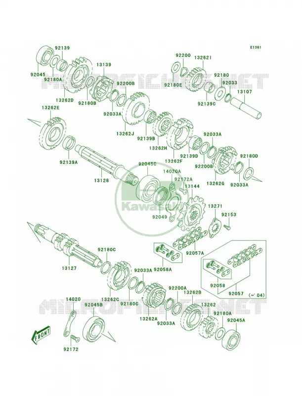 Transmission Kawasaki QUAD 400 2004 KFX400  KSF400-A2