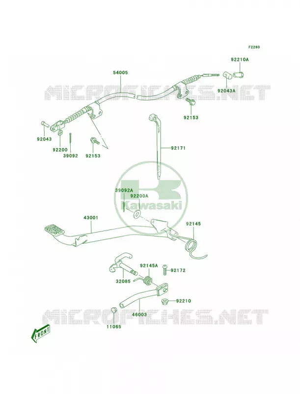 Brake Pedal Kawasaki QUAD 80 2004 KFX80  KSF80-A2