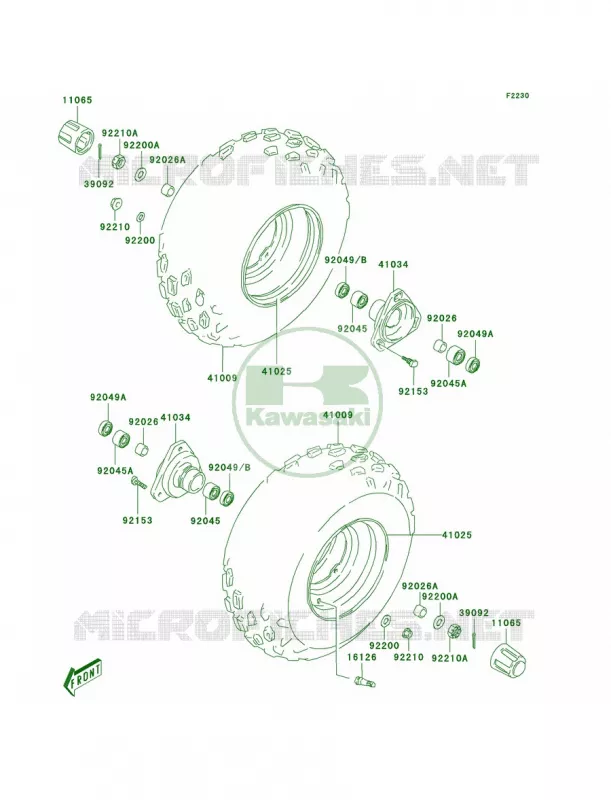 Front Hub Kawasaki QUAD 80 2004 KFX80  KSF80-A2
