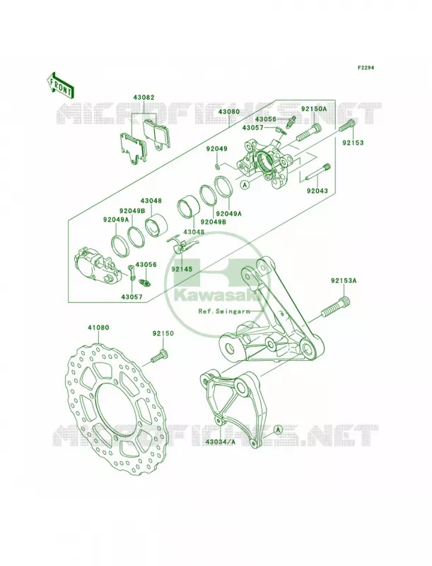 Rear Brake Kawasaki MOTOS 1400 2008 Concours 14  ZG1400B8F