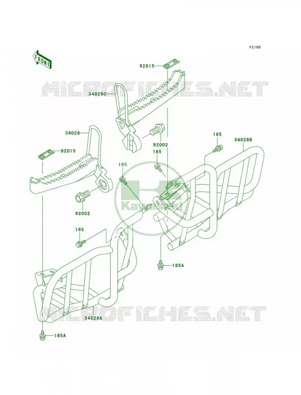 Footrests Kawasaki QUAD 250 2003 Mojave 250  KSF250-A17