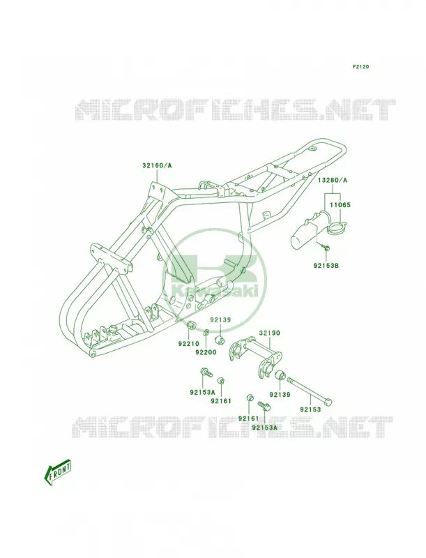 Frame Kawasaki QUAD 80 2003 KFX80  KSF80-A1