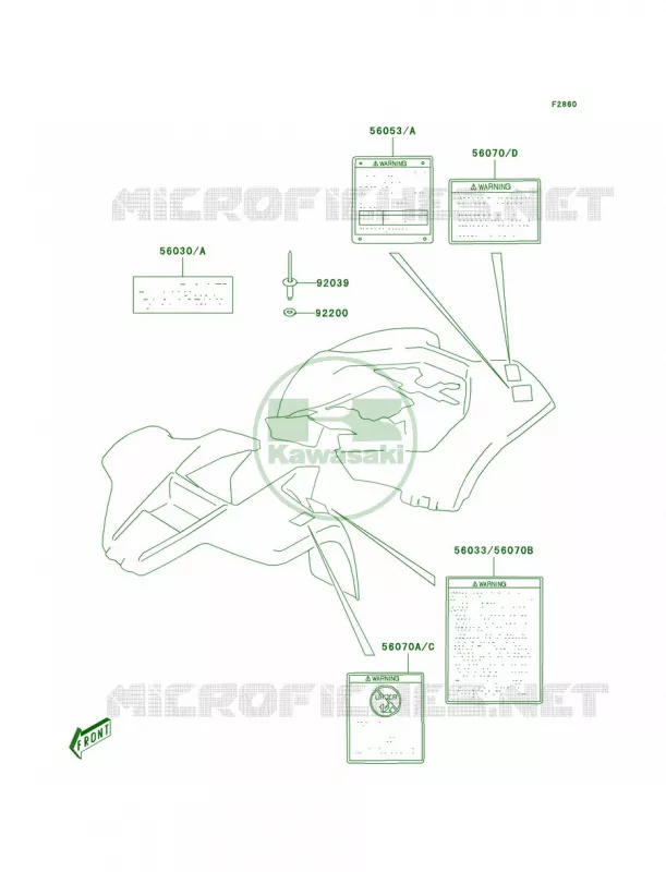 Labels Kawasaki QUAD 80 2003 KFX80  KSF80-A1