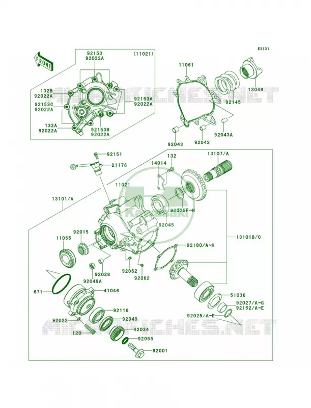 Front Bevel Gear Kawasaki MOTOS 1400 2008 Concours 14 ABS  ZG1400A8F