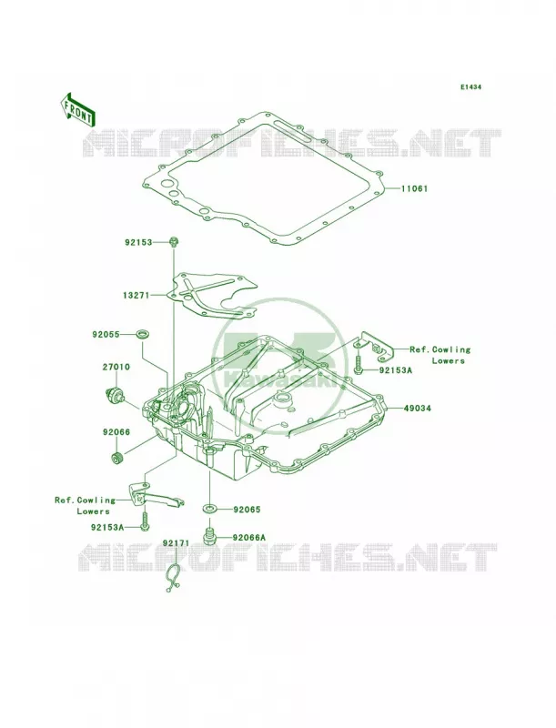 Oil Pan Kawasaki MOTOS 1400 2008 Concours 14 ABS  ZG1400A8F