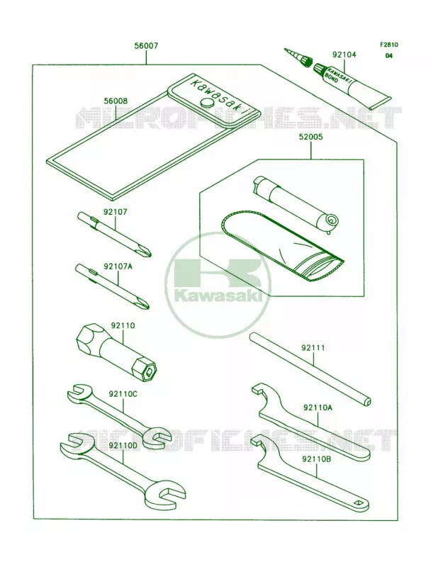 Tool Kawasaki QUAD 250 1991 Mojave 250  KSF250-A5