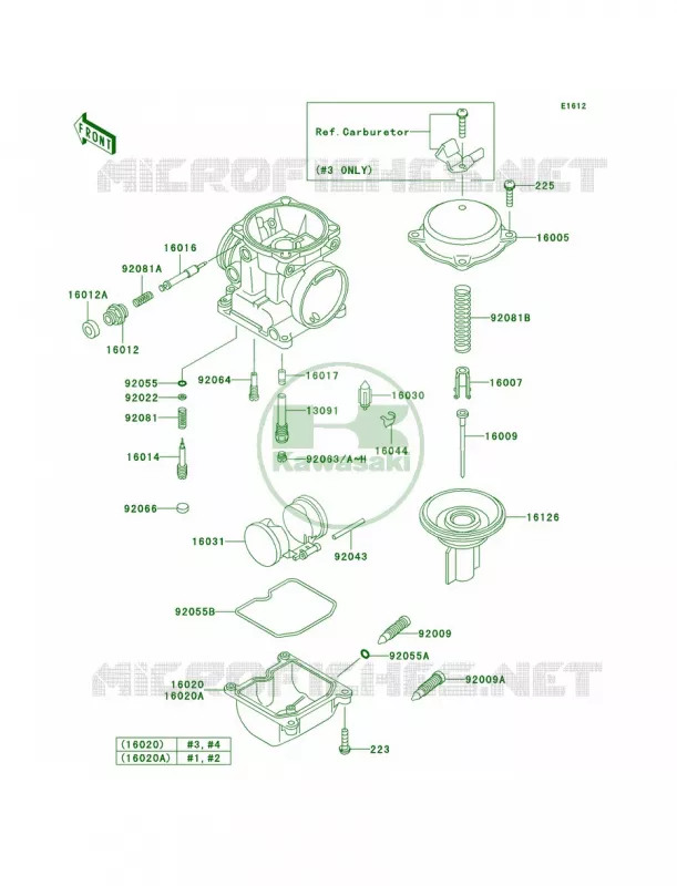 Carburetor Parts Kawasaki MOTOS 1000 2006 Concours  ZG1000A6F