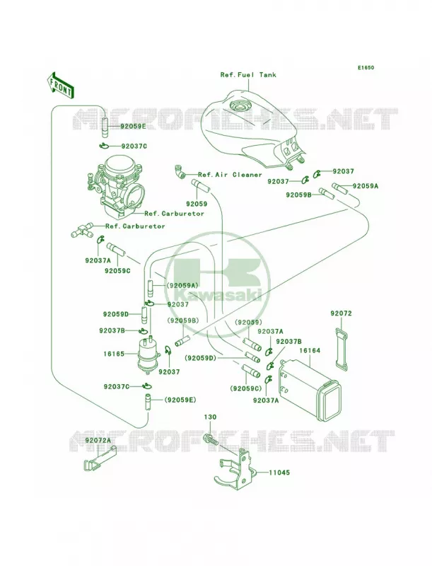 Fuel Evaporative System Kawasaki MOTOS 1000 2005 Concours  ZG1000-A20