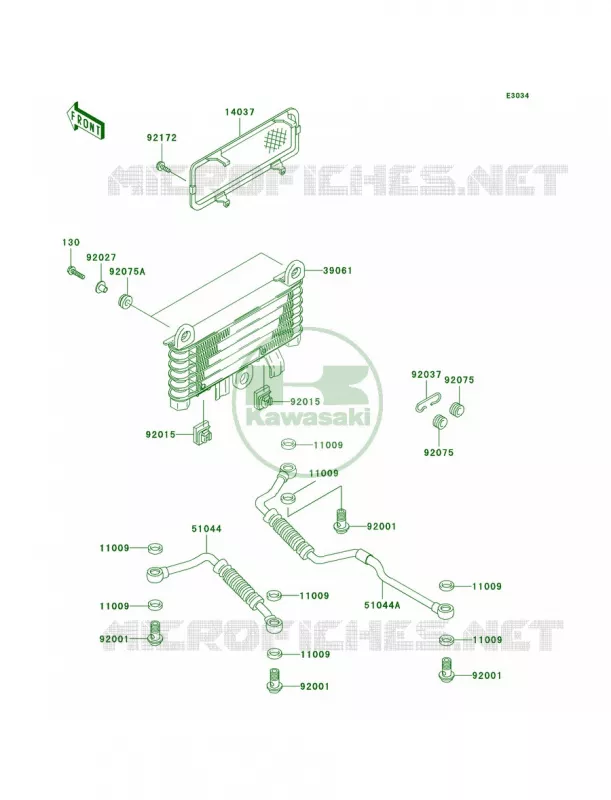 Oil Cooler Kawasaki MOTOS 1000 2005 Concours  ZG1000-A20