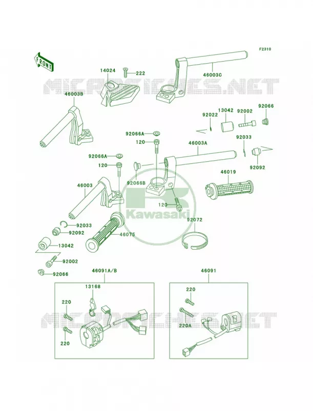 Handlebar Kawasaki MOTOS 1000 2004 Concours  ZG1000-A19
